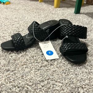 NWT Target A New Day Black Braided Mules